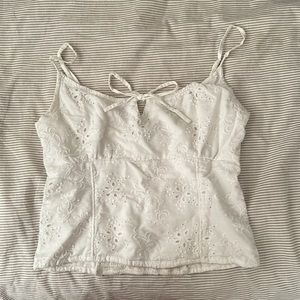 Abercrombie & Fitch White Cropped Tank